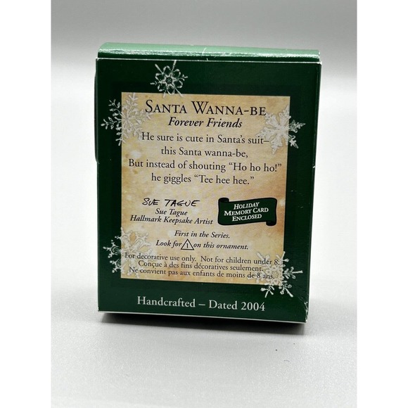 Hallmark Keepsake Miniature Ornament 2004 "Santa Wanna-Be" NIB Brown Bear - Picture 4 of 5